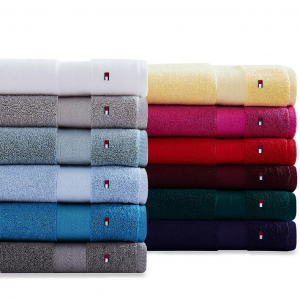 TOMMY HILFIGER Modern American Solid Cotton Bath Towel, 30" x 54"