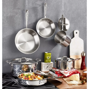 ALL-CLAD D3 Stainless Steel Cookware Set, 10 Piece