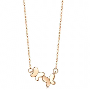 Chow Sang Sang Minty Collection 18K Red Gold Butterfly Necklace