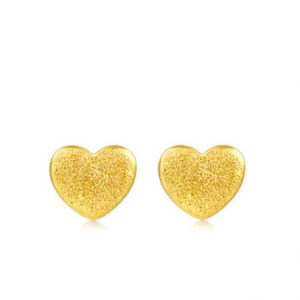 Chow Sang Sang 999.9 Gold Heart Earrings