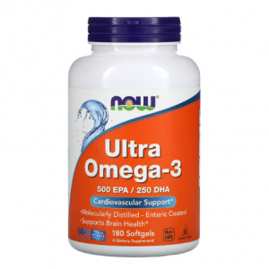 NOW Foods, 超级Omega-3，500 EPA/250 DHA，180 肠溶包衣软凝胶