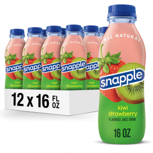 Snapple Kiwi Strawberry Juice Drink, 16 fl oz recycled plastic bottle, Pack of 12 @ Amazon