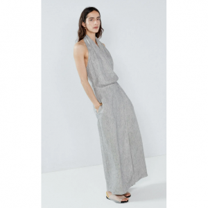 RAEY Wrap linen halter dress