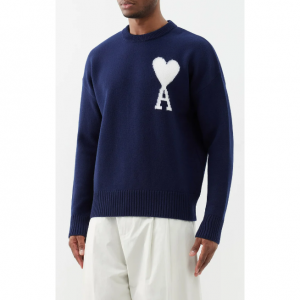 AMI Ami de Cœur-logo wool sweater