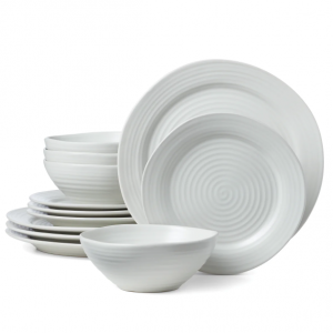 Ridge 白色12件餐具套装