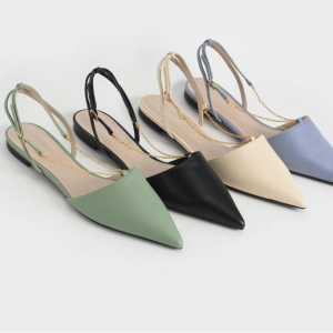 Charles & Keith Chain Strap Slingback 平底鞋