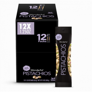 Wonderful Pistachios, In-Shell, Salt & Pepper Nuts, 1.25oz (Pack of 12) @ Amazon