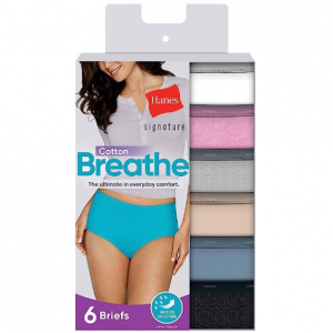 60% Off Hanes Women's Signature Breathe Cotton Brief Underwear 6-Pack @ Amazon 