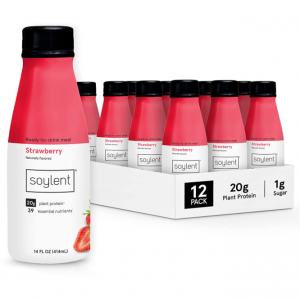 Soylent Plant Based Strawberry Meal Replacement Shake, 14oz, 12 Pack @ Amazon