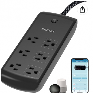 Amazon.com - Philips 8Ft 6口 智能插线板，5折