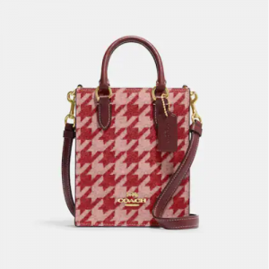 63% Off Coach North South Mini Tote With Houndstooth Print @ Coach Outlet