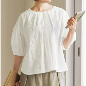 パフスリーブブラウス(綿100%)