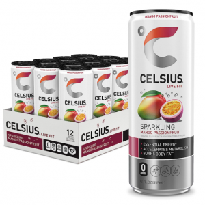CELSIUS 芒果百香果汽泡能量饮料 12oz 12罐装 @ Amazon