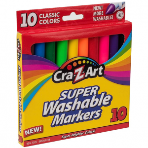 Cra-Z-Art Classic Washable Broadline Markers, 10 Count @ Amazon