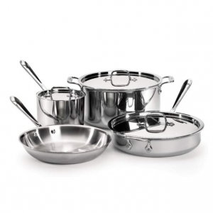 All-Clad Tri-Ply 不鏽鋼鍋具7件套 @ Amazon