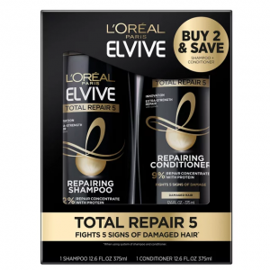 L'Oreal Paris Elvive Total Repair 5 Repairing Shampoo and Conditioner Set, 2 Piece Set @ Walmart