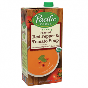 Pacific Foods Organic Creamy Roasted Red Pepper & Tomato Soup, 32 Ounce Resealable Carton @ Amazon