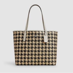 Extra 15% Off Coach City Tote With Houndstooth Print @ Shop Premium Outlets