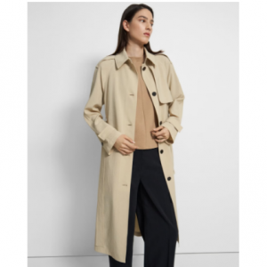 50% Off Belted Trench Coat in Crisp Poly @ Theory UK