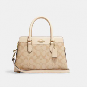 58% Off Coach Mini Darcie Carryall In Blocked Signature Canvas @ Coach Outlet