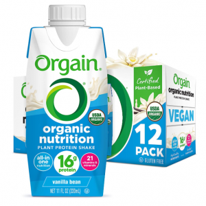 Orgain Organic 香草味蛋白奶昔 11oz 12瓶 @ Amazon