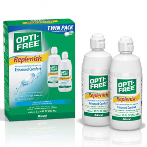 Opti-Free Replenish Multi-Purpose Disinfecting Solution with Lens Case, Twin Pack, 10 oz @ Amazon