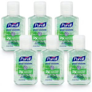 PURELL Advanced Hand Sanitizer Soothing Gel, Fresh Scent, 2 fl oz Travel Size Flip-Cap Bottle (Pac