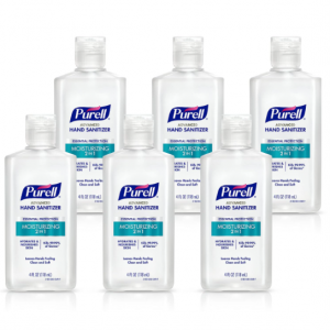Purell 2in1 Moisturizing Advanced Hand Sanitizer Gel, 4 oz Portable Bottle with Flip-Top Cap (Pack