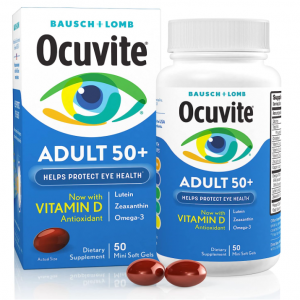 博士伦 Ocuvite 50岁+眼部护理保健品 50粒 含叶黄素和玉米黄质 @ Amazon