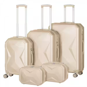 HIKOLAYAE 5 件套米色 Crossroad 系列直立行李箱带 8 轮万向轮，符合 TSA 标准