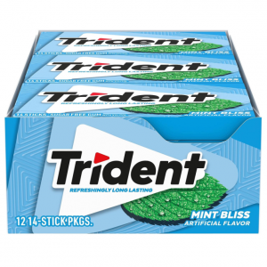 Trident Mint Bliss Sugar Free Gum - with Xylitol - 12 Packs (168 Pieces Total) @ Amazon