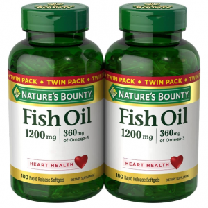 Nature’s Bounty 鱼油 1200mg 2瓶 共360粒 @ Amazon