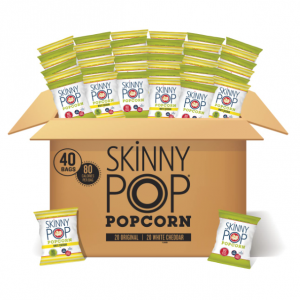 SkinnyPop Popcorn 原味+白切达味爆米花 0.5oz 40包 @ Amazon