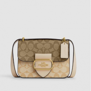 58% Off Coach Outlet Morgan Square Crossbody In Blocked Signature Canvas @ Shop Premium Outlets