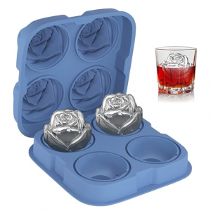 TINANA 2.5inch Rose Ice Cube Trays, 4 Cavity Silicone Rose Ice Ball Maker @ Amazon