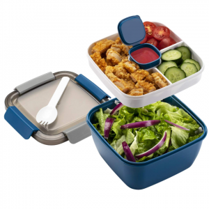 Freshmage Salad Lunch Container To Go, 52-oz Salad Bowls with 3 Compartments @ Amazon