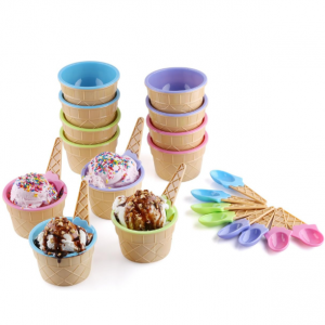 Greenco Ice Cream Bowls and Spoons, Set of 12 Vibrant Colors @ Amazon