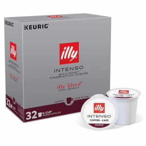 illy Coffee, Intense & Robust, Intenso Dark Roast Coffee K-Cups,  32 K-Cup Pods @ Amazon