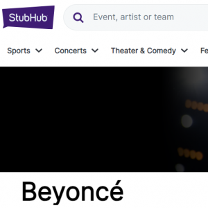 StubHub - 碧昂絲演唱會門票熱賣中，低至$163 