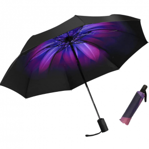 LLanxiry Compact Travel Umbrella,Windproof Waterproof Stick Umbrella Anti-UV Protection @ Amazon