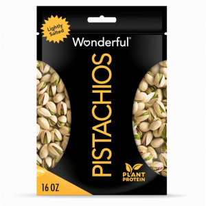 Wonderful Pistachios, In-Shell, Lightly Salted Nuts, 16oz Resealable Bag @ Amazon