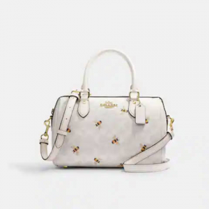 65% Off Coach Rowan Satchel In Signature Canvas With Bee Print @ Coach Outlet