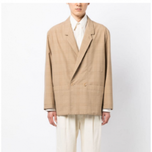 LEMAIRE 格纹双排扣西装夹克