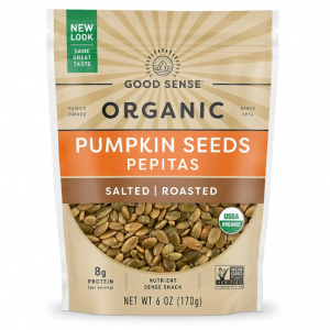 Good Sense Roasted & Salted Organic Pumpkin Seeds (Pepitas), 6 Ounce Resealable Bag @ Amazon