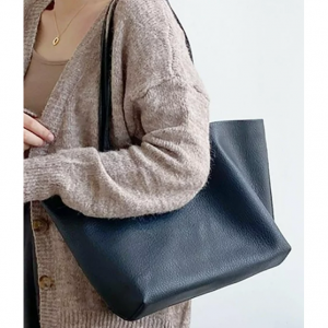 MAISON BREEZE/華奢ハンドルシュリンクレザー風トートバッグ A4ドキュメントや13inch以下のノートPCが収納可能 オフィスカジュアル レディースバッグ バック