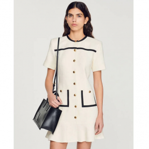 Sandro Paris Cropped tweed button-up 连衣裙