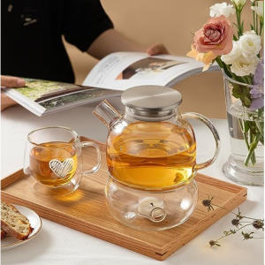 CnGlass 玻璃茶壺 水果茶壺 可爐灶加熱 30.4oz @ Amazon