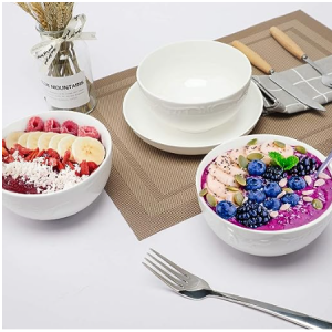 amhomel Cereal Bowls Set of 6 with Embossed Texture @ Amazon