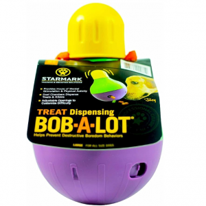 Starmark Bob-A-Lot Interactive Dog Pet Toy, Large, Yellow/Green/Purple @ Amazon