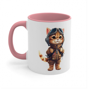 "AviCats: The High-Flying Feline Pilots 2" Accent Coffee Mug, 11oz